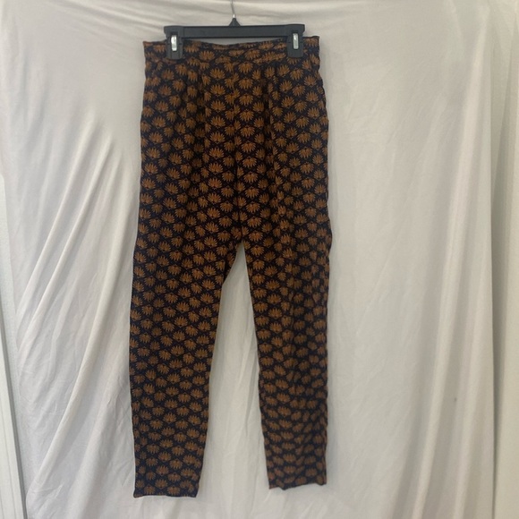 H & M print boho pocket block print pants sz xs - Picture 1 of 6